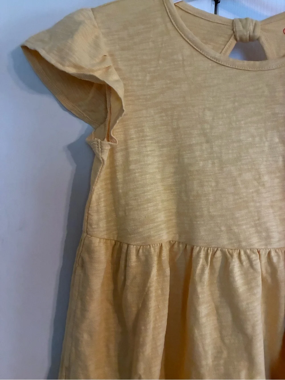 Cat & Jack Yellow Tiered Short-Sleeve Kids Dress size 6/6x